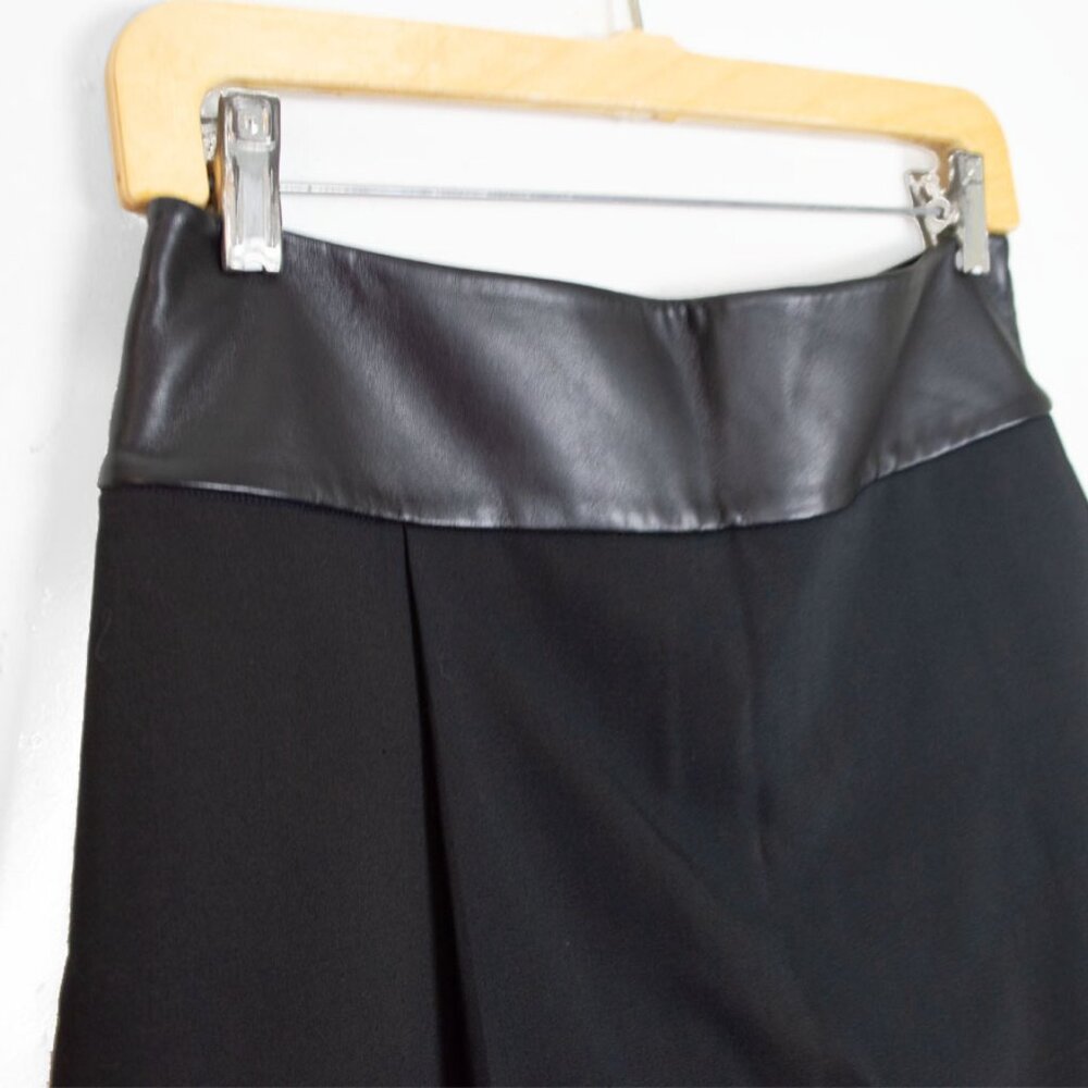 TIBI New York Black Lamb Leather Trim Mini Skort - Picture 4 of 12